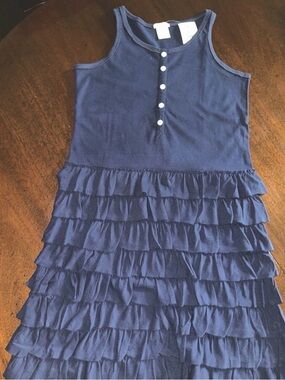 Crewcuts Navy Ruffle Tank Dress